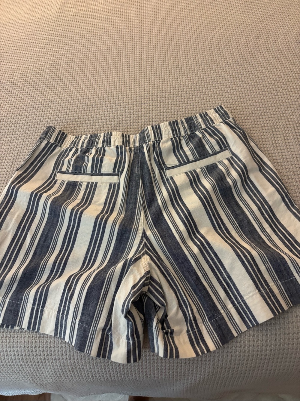 L.L. Bean Navy and White Striped Flat Front Women’s shorts